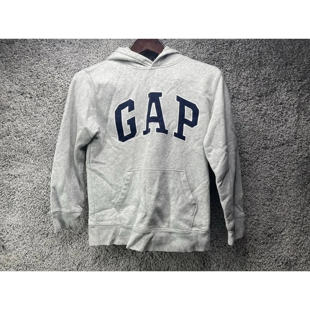 Kids Gap Logo Hoodie Sweater Size XLarge 12 Grey with Blue Logo Warm Outdoors